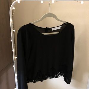 Long sleeve black blouse